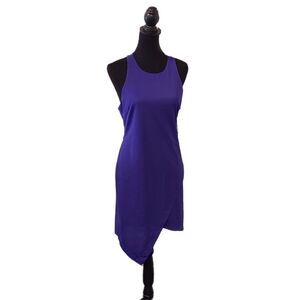 Leith | NWT Purple Violet Asymmetrical Halter Racerback Mini Dress, Size L or 12